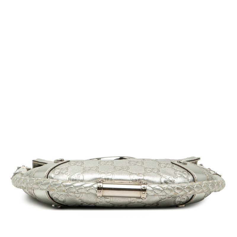 Gucci Guccissima Tassel Handbag Silver Leather — view 3