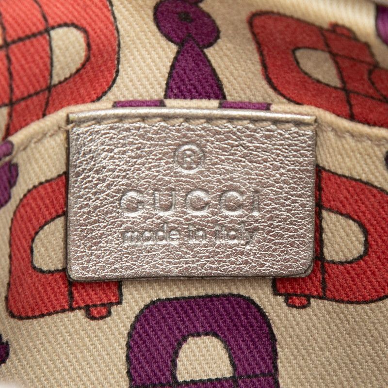 Gucci Guccissima Tassel Handbag Silver Leather — view 5