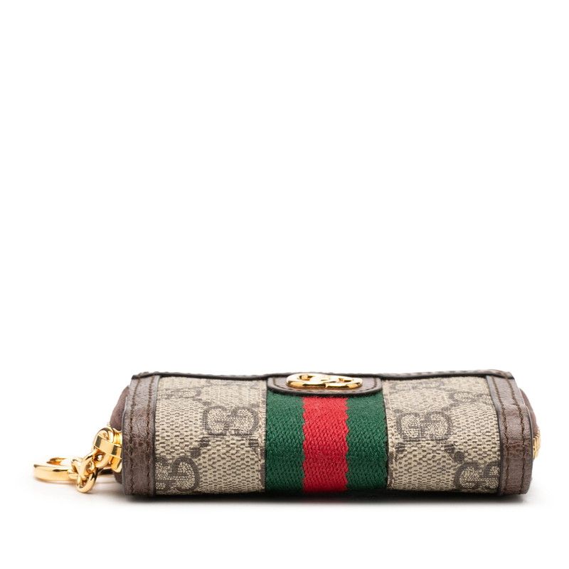 Gucci GG Supreme Sherry Line Ophidia Coin Purse Beige Brown Leather — view 3