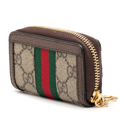 Gucci GG Supreme Sherry Line Ophidia Coin Purse Beige Brown Leather — view 2