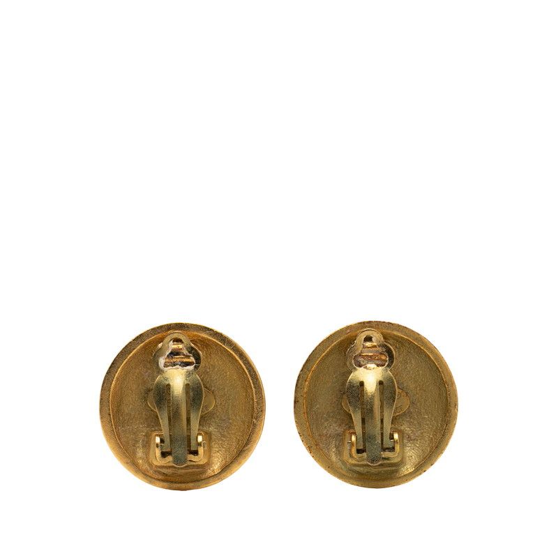 Chanel CC Logo Vintage Round Earrings 95 Gold Plated — view 2