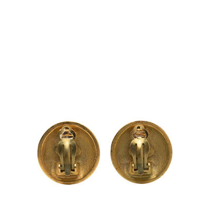 Chanel CC Logo Vintage Round Earrings 95 Gold Plated — view 2