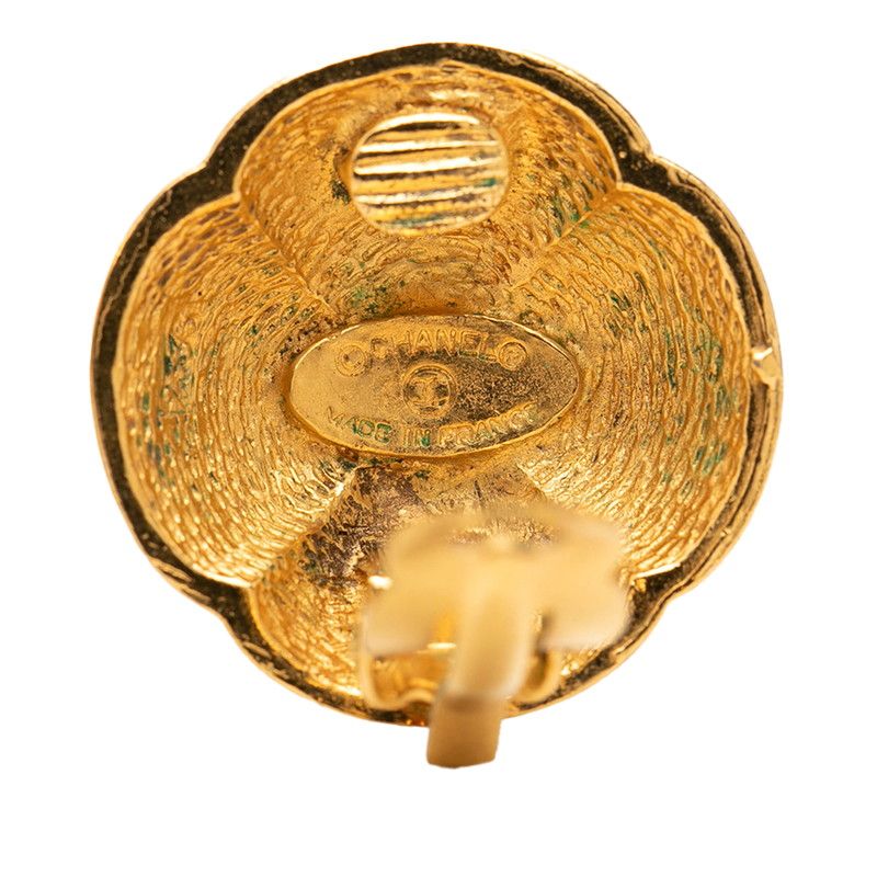 Chanel CC Logo Earrings Gold Plated — view 3