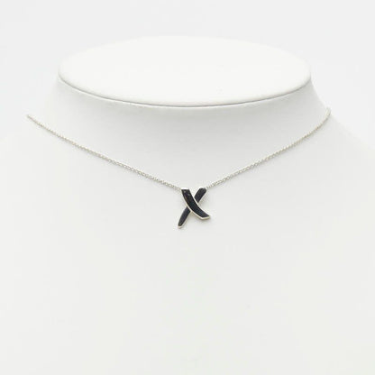 Tiffany & Co Elsa Peretti Kiss Necklace Silver — view 7