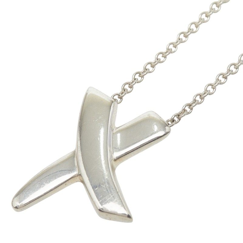 Tiffany & Co Elsa Peretti Kiss Necklace Silver