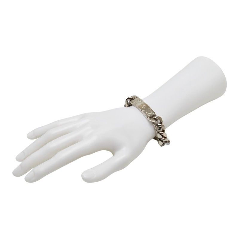 Louis Vuitton LV Signature Chain Bracelet Silver Plated — view 7