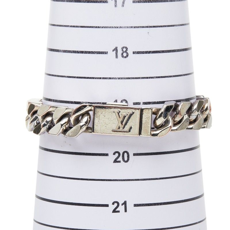 Louis Vuitton LV Signature Chain Bracelet Silver Plated — view 6