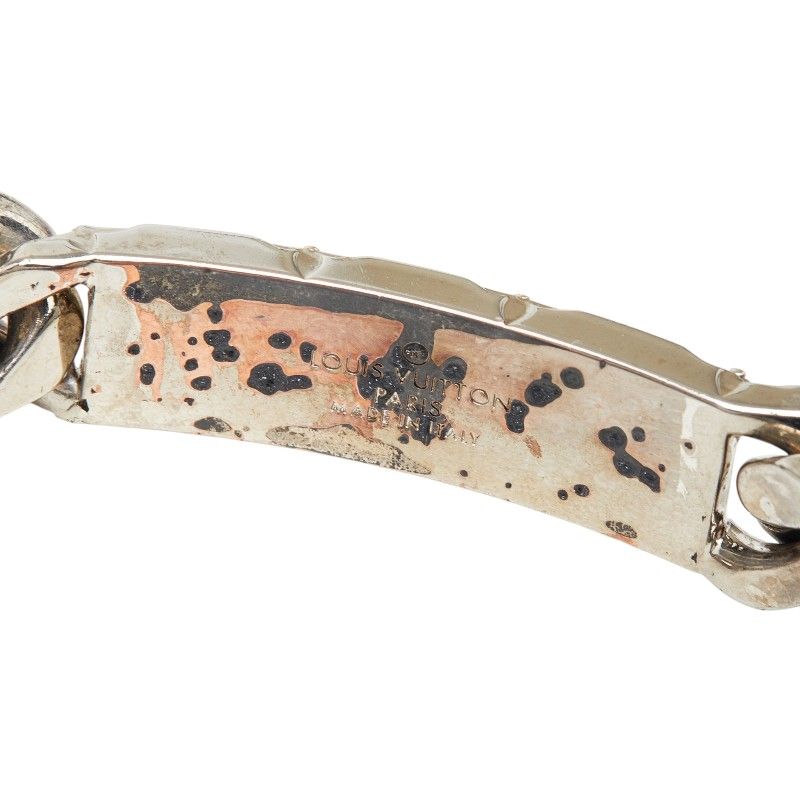 Louis Vuitton LV Signature Chain Bracelet Silver Plated — view 5