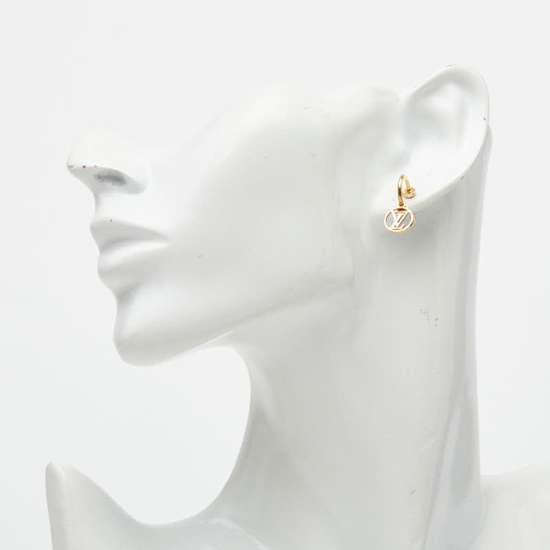 Louis Vuitton Book le Doreil Blue Ming Stud Earrings Swing Gold Plated — view 5