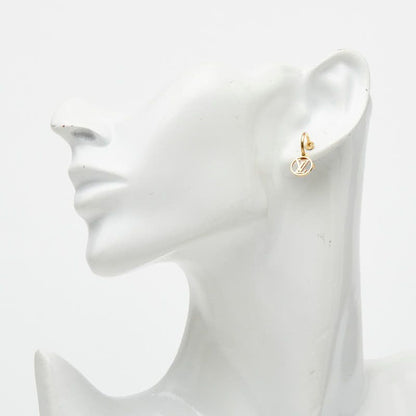 Louis Vuitton Book le Doreil Blue Ming Stud Earrings Swing Gold Plated — view 5