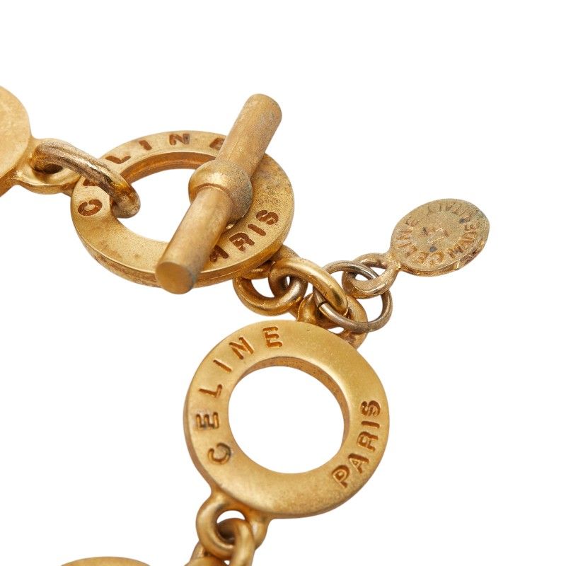 Celine Leaf Motif T Bar Bracelet Gold Plated — view 5