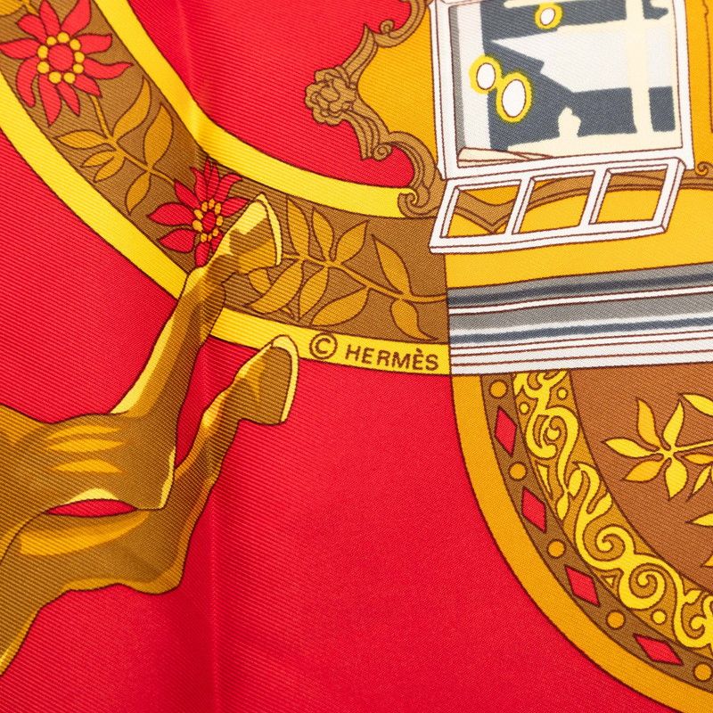 Hermes Carre 90 in Salzburg Scarf Large Red Silk — view 6