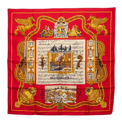Hermes Carre 90 in Salzburg Scarf Large Red Silk