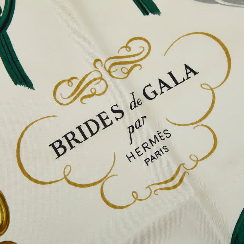 Hermes Carre 90 Brides de Gala Ceremonial Bridle Scarf Green Multi Color — view 4