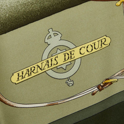 Hermes Carre 90 Harnais de Cour Royal Horse Gear Scarf Khaki Green Multi Color — view 2