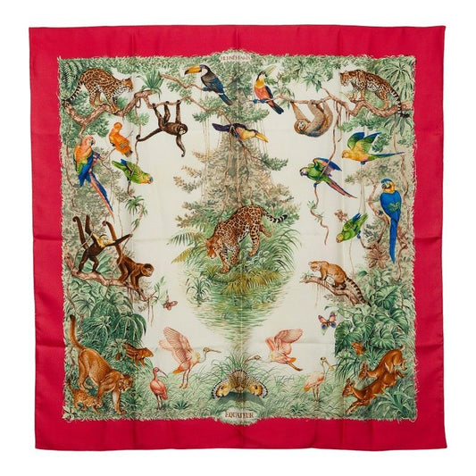 Hermes Carre 90 Equateur Red Road Scarf Multi Color