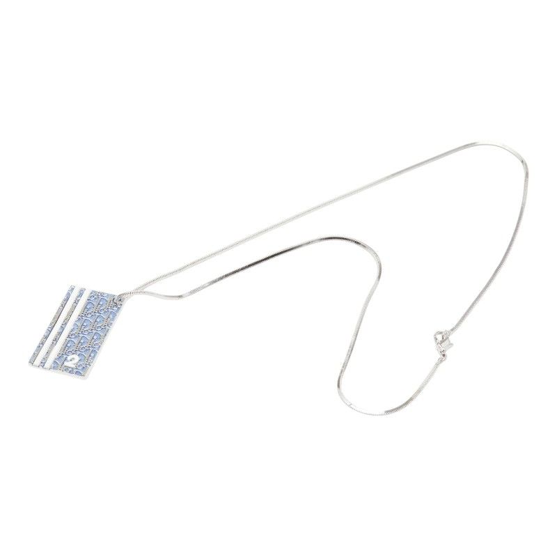 Dior Trotter Number 2 Necklace Silver Blue White Metal — view 4