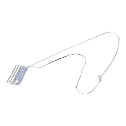 Dior Trotter Number 2 Necklace Silver Blue White Metal — view 4