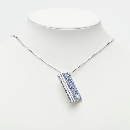 Dior Trotter Number 2 Necklace Silver Blue White Metal — view 6