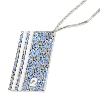 Dior Trotter Number 2 Necklace Silver Blue White Metal