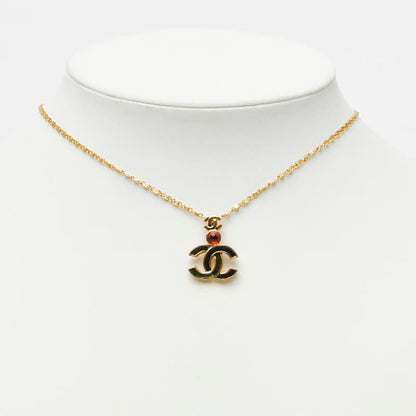 Chanel CC Logo Gripoix Depot Necklace Gold Black Plated — view 7