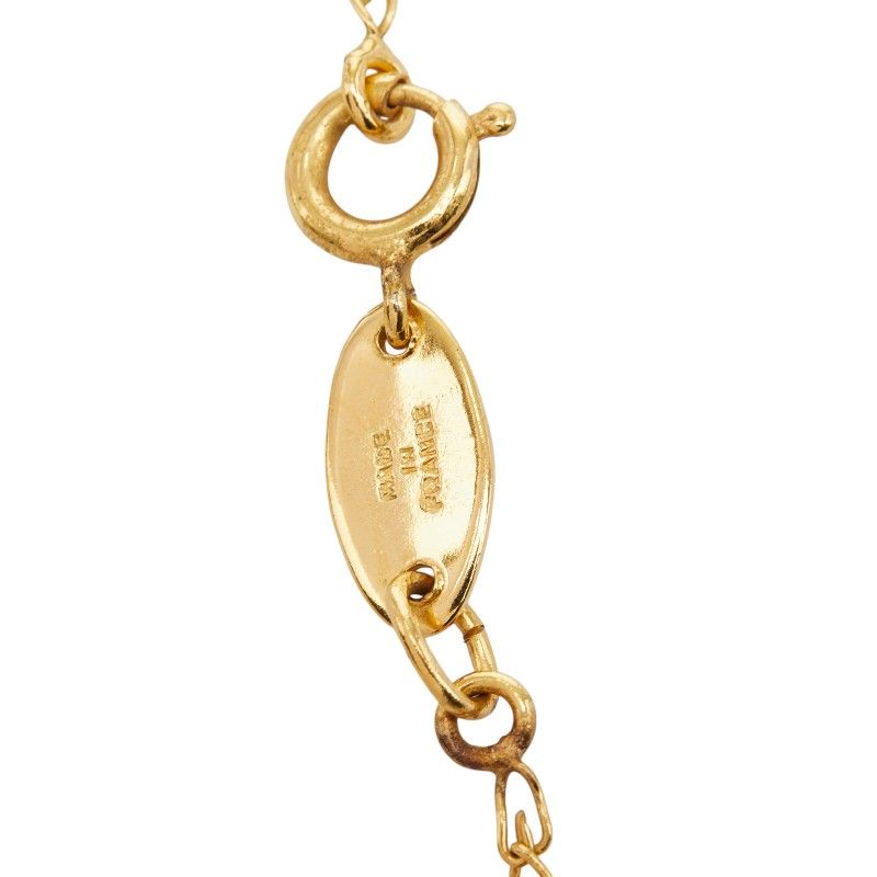Chanel CC Logo Gripoix Depot Necklace Gold Black Plated — view 6