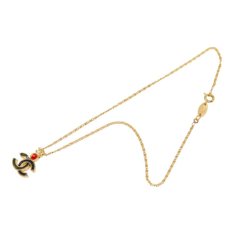 Chanel CC Logo Gripoix Depot Necklace Gold Black Plated — view 4