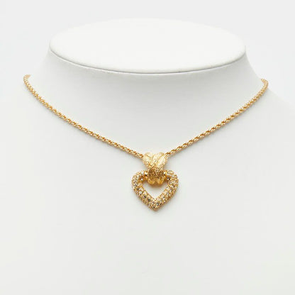 Dior Heart Motif Pendant Gold Plated Rhinestone — view 7