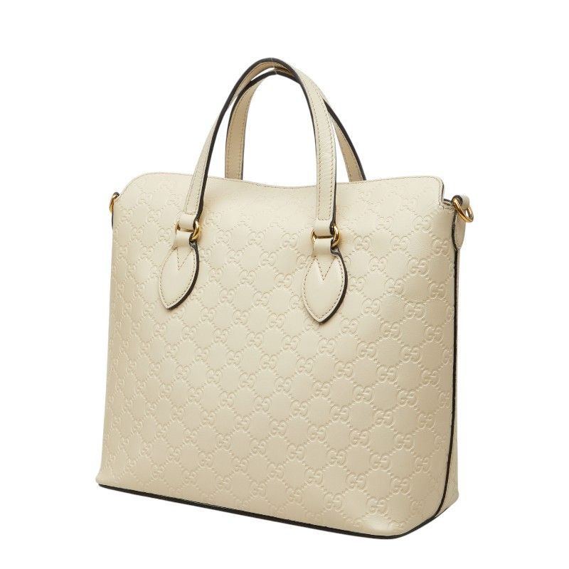 Gucci Guccissima 2-Way Shoulder Bag White Leather — view 2