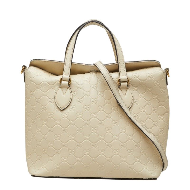 Gucci Guccissima 2-Way Shoulder Bag White Leather