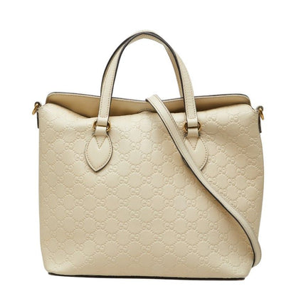 Gucci Guccissima 2-Way Shoulder Bag White Leather