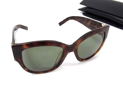 Saint Laurent Sunglasses SL Clear Brown Lens Green Acetate Tortoiseshell Eyewear