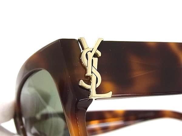 Saint Laurent Sunglasses SL Clear Brown Lens Green Acetate Tortoiseshell Eyewear — view 3