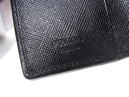 Prada Key Case Triangle Logo Black Tessuto Nylon Leather 6 Row Mark Silver — view 4