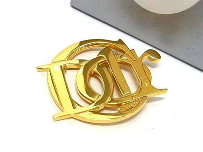 Dior Brooch Gold Metal Logo