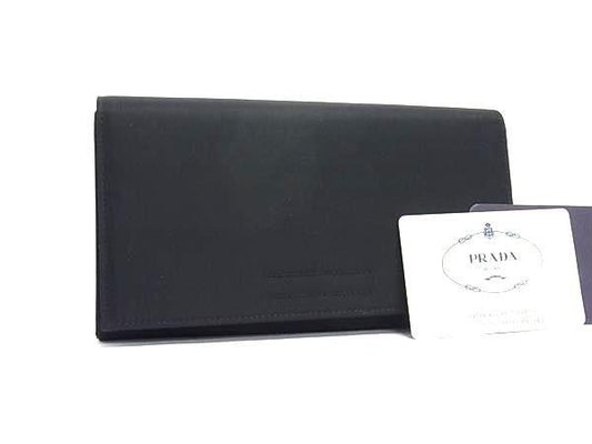 Prada Wallet Triangle Logo Black Tessuto Nylon Bifold Mark