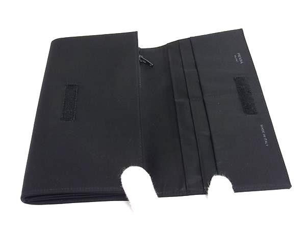 Prada Wallet Triangle Logo Black Tessuto Nylon Bifold Mark — view 3