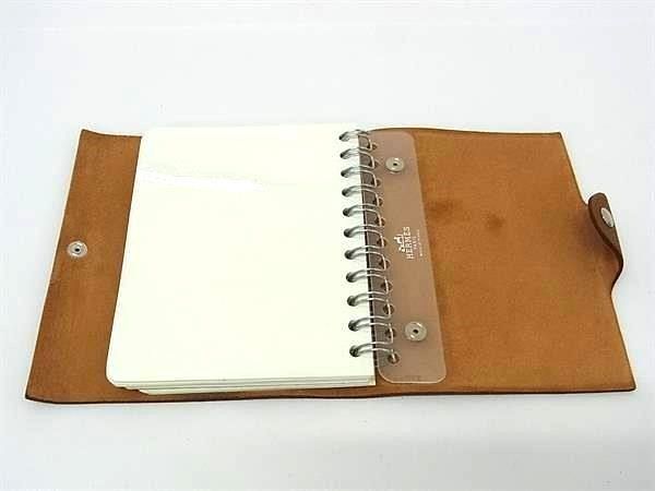 Hermes Notebook Cover Ulysse PM Brown Togo Stationery Silver Shoulder — view 4