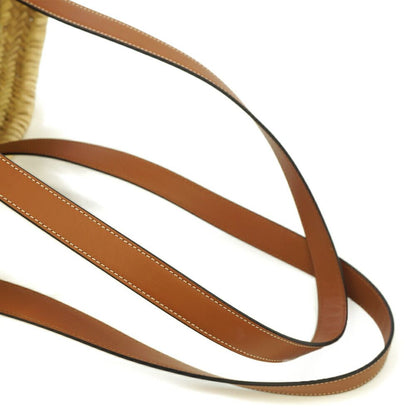 Celine Trio Basket Beige Brown Raffia Leather Tote — view 5