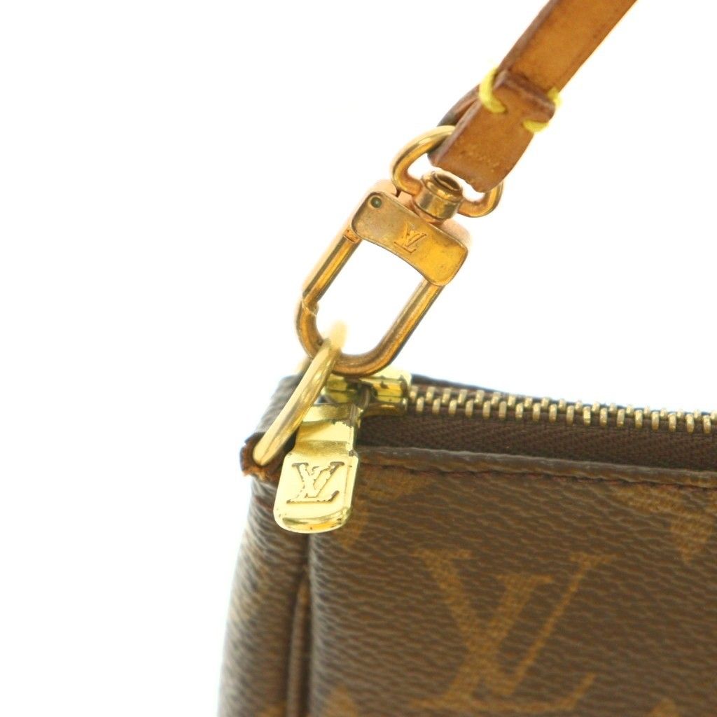 Louis Vuitton Monogram Pochette Accessoire Handbag One Handle Canvas Logo Brown — view 9