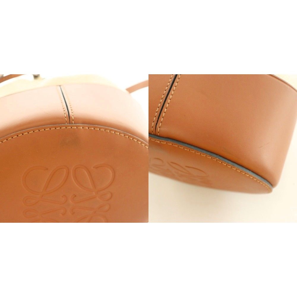 Loewe Small Balloon Bag Anagram Logo Drawstring Hand Shoulder Canvas Leather — view 8