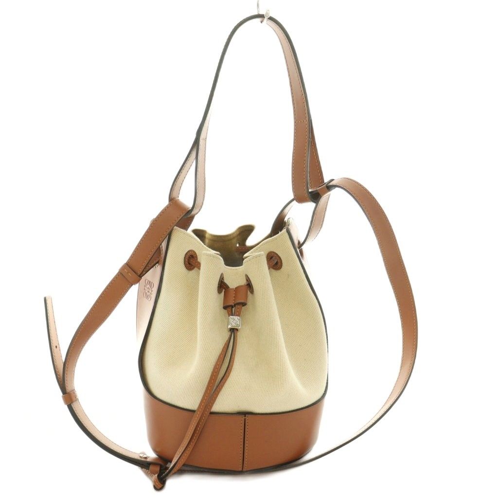 Loewe Small Balloon Bag Anagram Logo Drawstring Hand Shoulder Canvas Leather