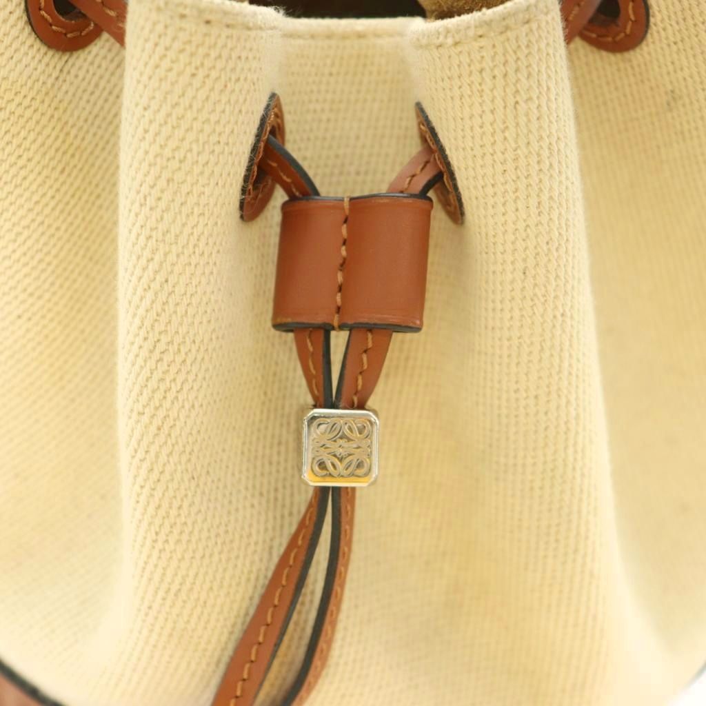 Loewe Small Balloon Bag Anagram Logo Drawstring Hand Shoulder Canvas Leather — view 4