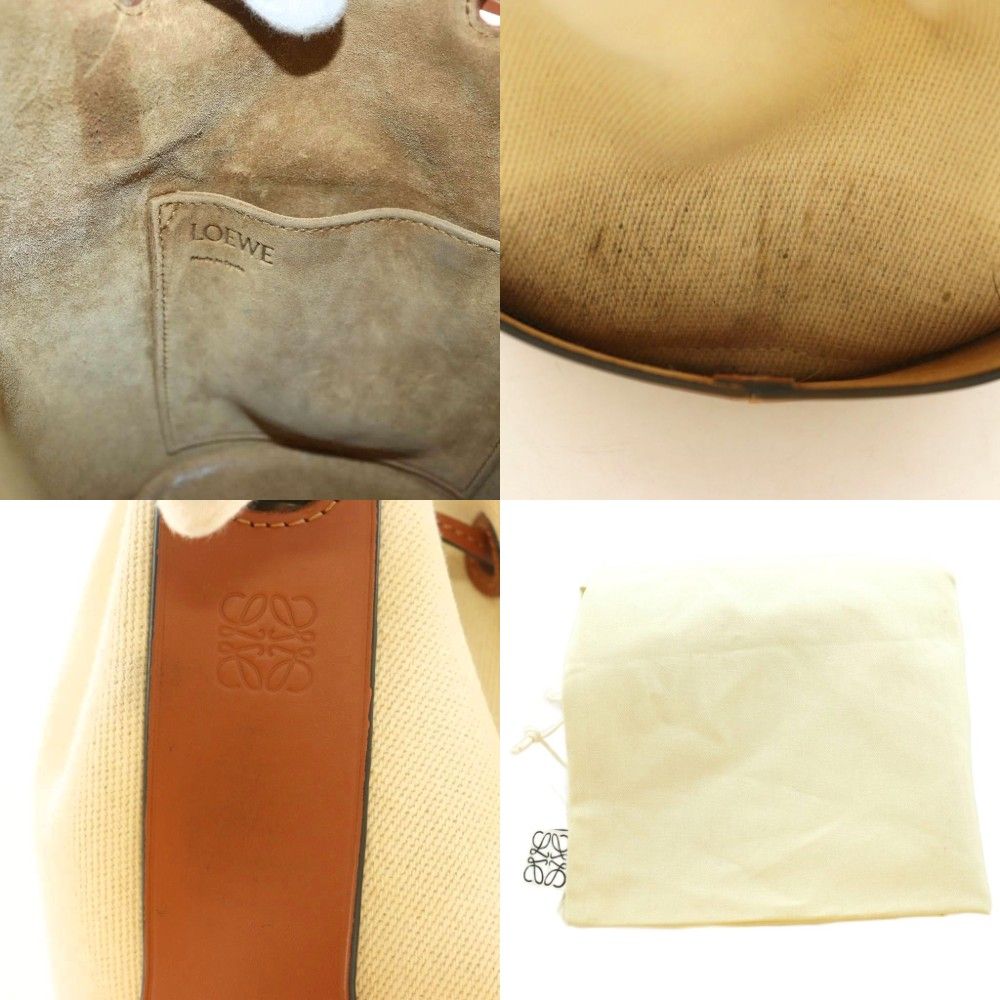 Loewe Small Balloon Bag Anagram Logo Drawstring Hand Shoulder Canvas Leather — view 9