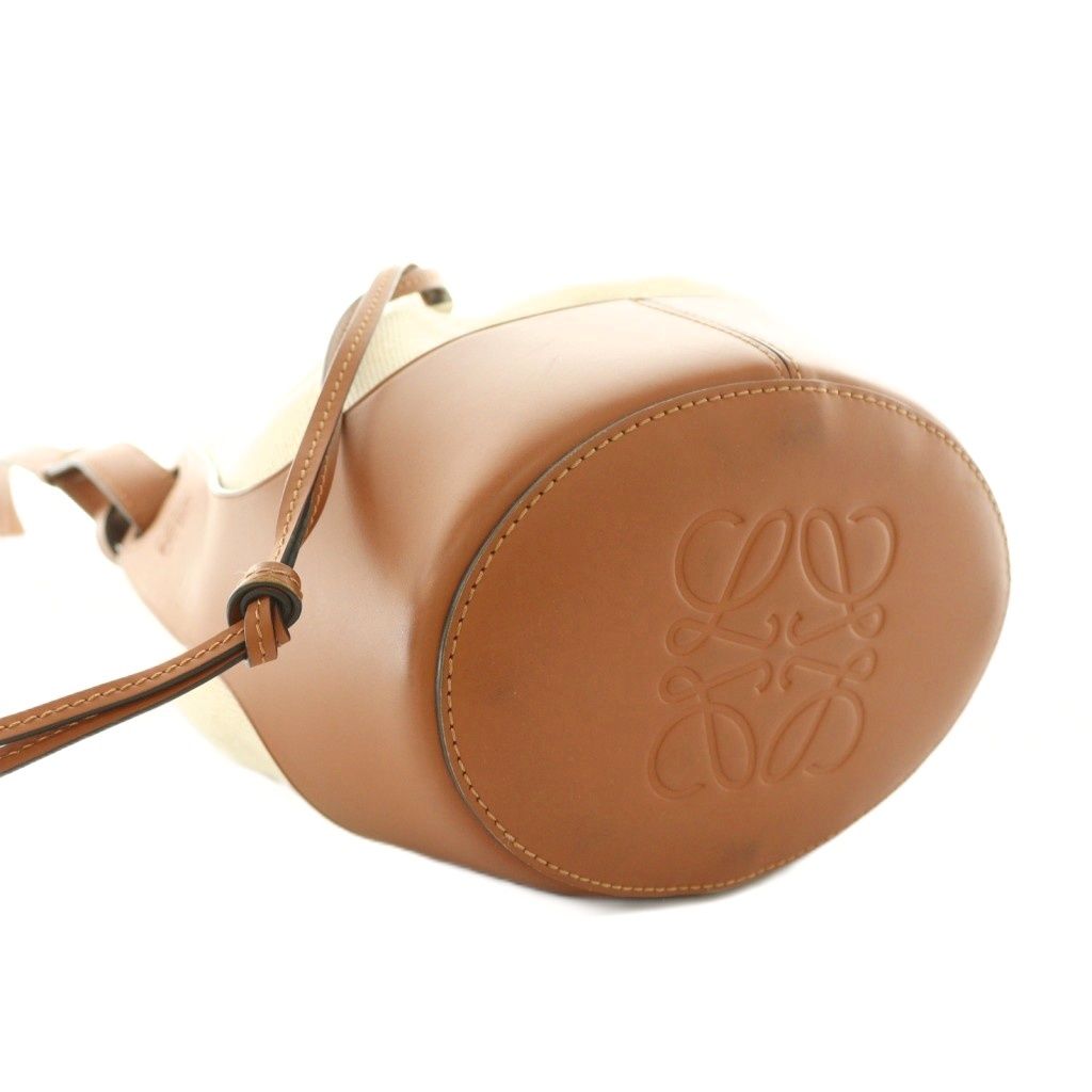 Loewe Small Balloon Bag Anagram Logo Drawstring Hand Shoulder Canvas Leather — view 7