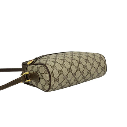 Gucci Vintage Sherry Line GG Logo Leather Shoulder Bag Pochette Brown — view 7