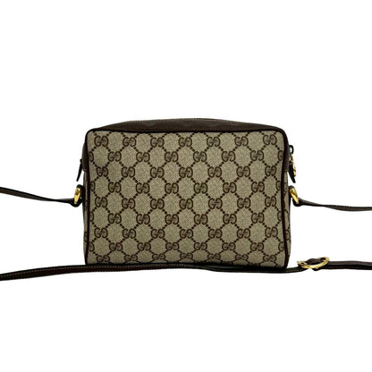 Gucci Vintage Sherry Line GG Logo Leather Shoulder Bag Pochette Brown — view 3