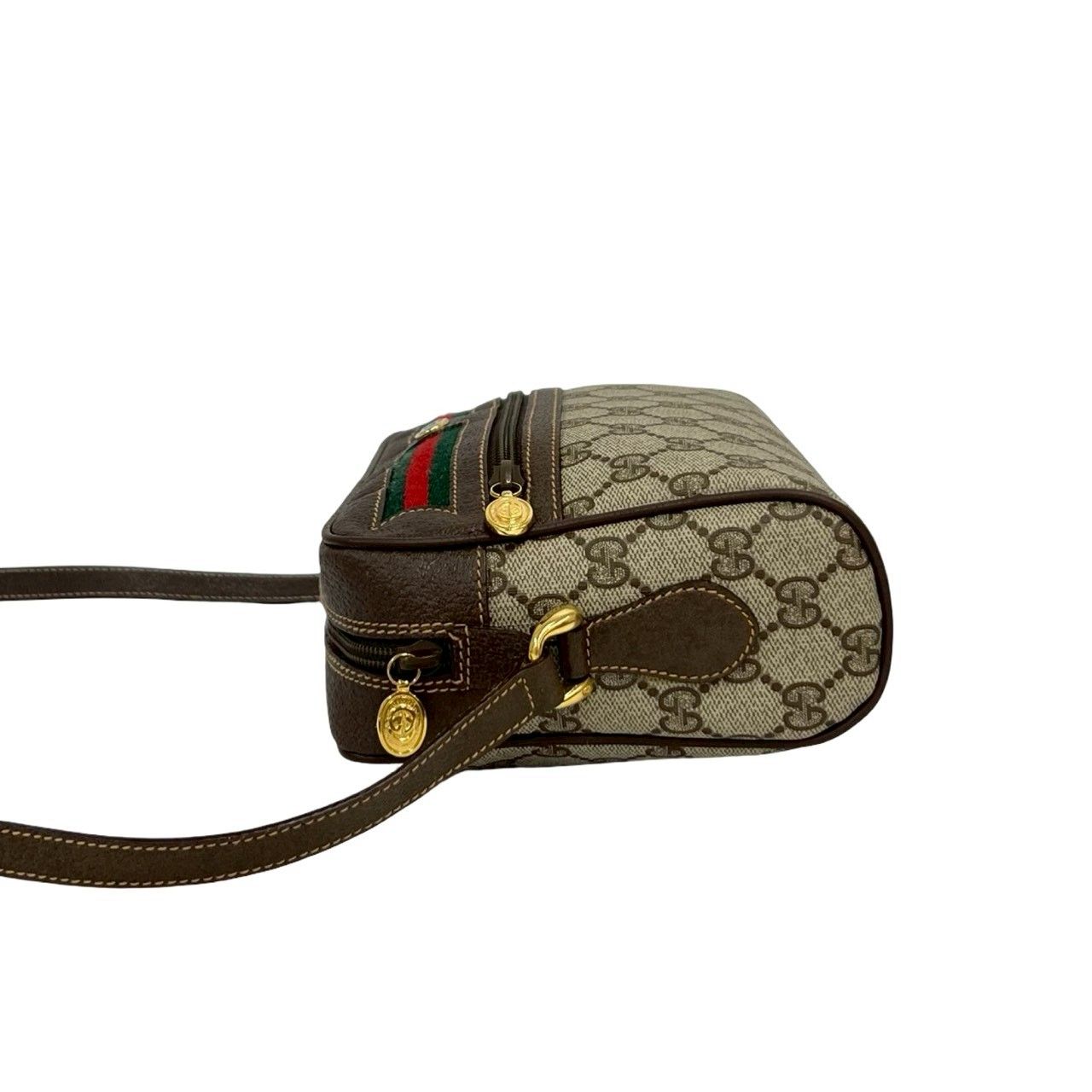 Gucci Vintage Sherry Line GG Logo Leather Shoulder Bag Pochette Brown — view 5