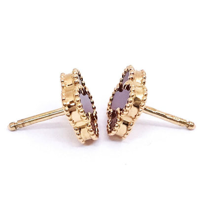 Van Cleef & Arpels 18k Pink Gold Sweet Alhambra Carnellian Earrings — view 5