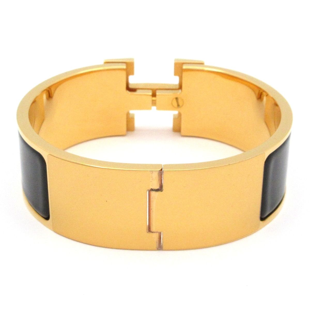 Hermes Bangle Clic Clac Gold Black Bracelet — view 3